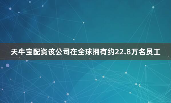 天牛宝配资该公司在全球拥有约22.8万名员工
