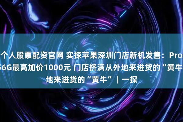 个人股票配资官网 实探苹果深圳门店新机发售：Pro Max 256G最高加价1000元 门店挤满从外地来进货的“黄牛”｜一探