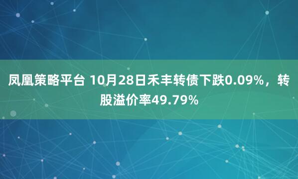 凤凰策略平台 10月28日禾丰转债下跌0.09%，转股溢价率49.79%